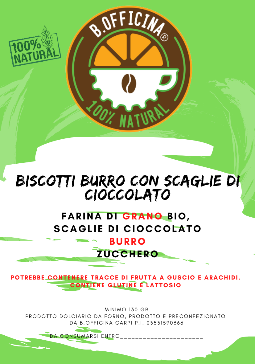 B.Cotti al burro e SCAGLIE DI CIOCCOLATO